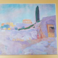Репродукция пейзаж в Атина като Богород Константин, снимка 2 - Картини - 42311953
