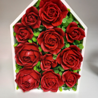 Декорация къщичка с рози, снимка 1 - Декорация за дома - 44746898