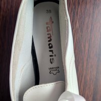 Дамски пролетни обувки Tamaris White Oxford от естествена кожа, снимка 3 - Дамски ежедневни обувки - 34764713