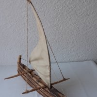 Дървена лодка с платна за декорация, морски декор, модел, макет, снимка 3 - Други - 40920601