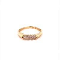 Златен дамски пръстен 1,56гр. размер:55 14кр. проба:585 модел:20048-3, снимка 1 - Пръстени - 42636936