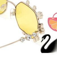 SWAROVSKI 🍊 Дамски метални слънчеви очила "GOLD & YELLOW BIG CRYSTALS" нови с кутия, снимка 2 - Слънчеви и диоптрични очила - 40850022