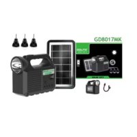 Комплект със соларен панел, фенерче, 3 крушки, USB  Характеристики: Модел: GD-8017 музика Захранване, снимка 1 - Други - 44241967