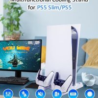 Нова PS5 Slim Охлаждаща Стойка със Станция за Зареждане и Игрални Слотове, снимка 7 - Друга електроника - 44159714