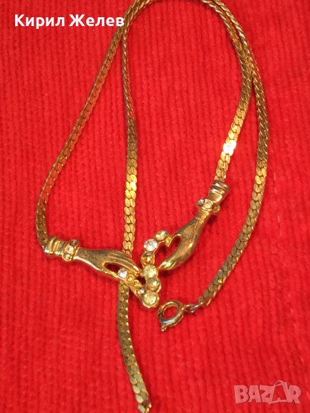 ПОЗЛАТЕНО СТАРО КРАСИВО СКЪПОЦЕННО КОЛИЕ с ЦИРКОНИ 22833, снимка 1