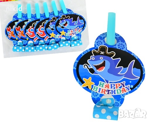 Бебе Акули Baby Shark Свирка свирки за детско парти рожден ден, снимка 1