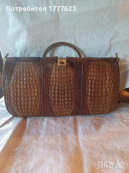 Дамска чанта от крокодилска кожа, снимка 1