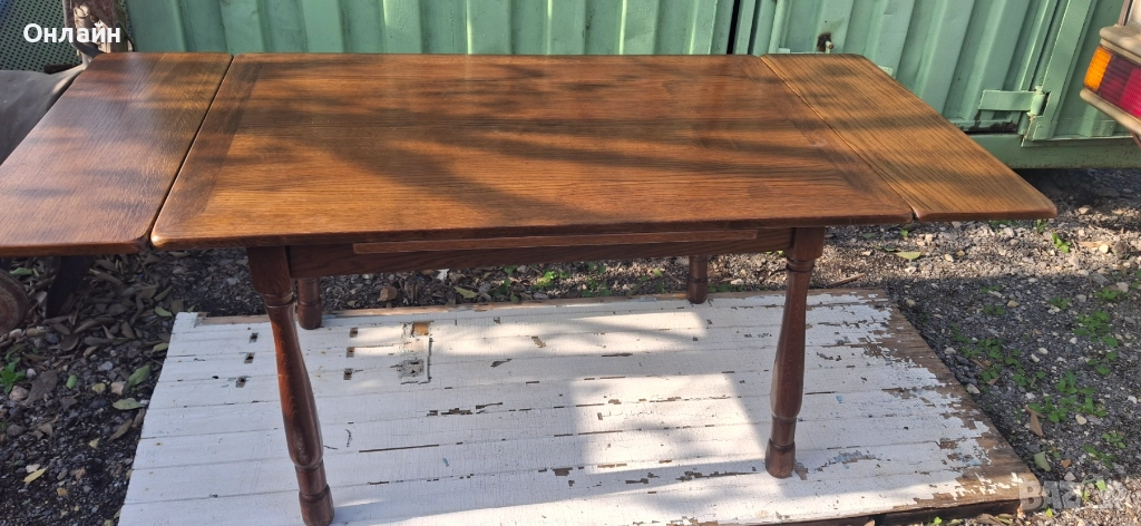 Трапезна масивна разтегателна маса от дъб, снимка 1