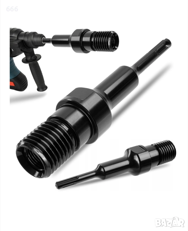 Адаптер SDS+ за диамантени корони, Pixel, 1 1/4"-7UNC / 1/2" UNC, 200мм, комплект, снимка 1