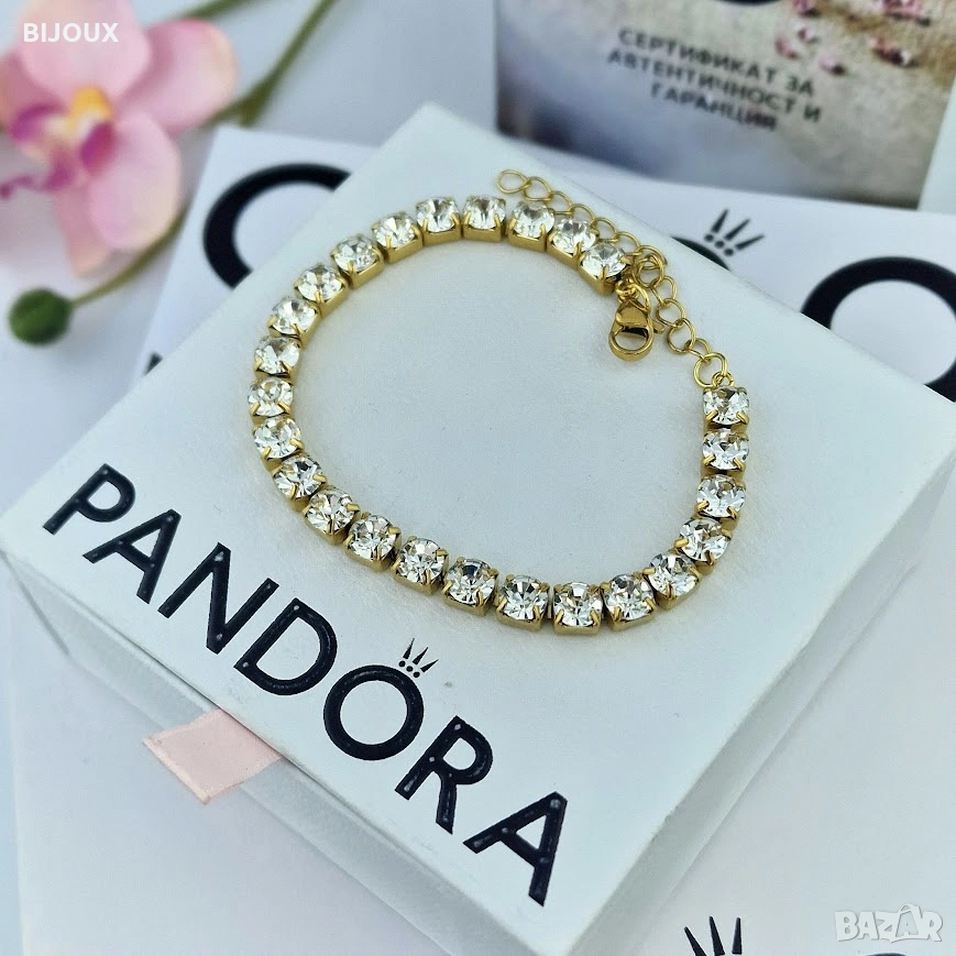 Tennis Crystal Bracelet 💎 | златиста гривна, снимка 1