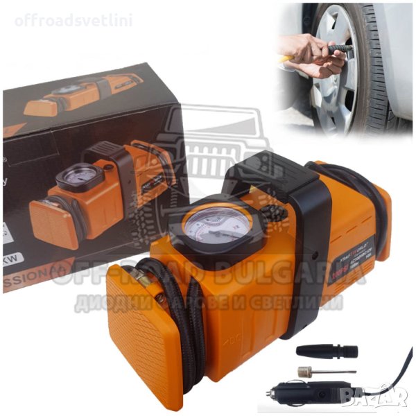 Компресор за гуми 10 Bar 12V и 220V за джипове автомобили бусове, снимка 1