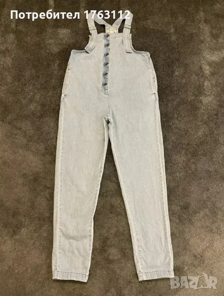 Billabong дамски дънков гащеризон, М размер, обличан веднъж, снимка 1