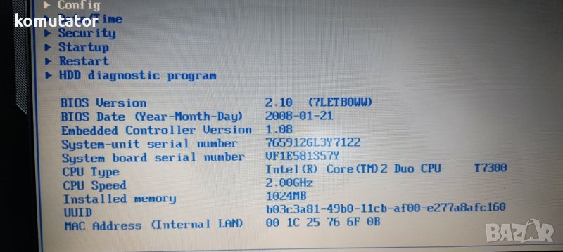 IBM Lenovo Thinkpad T61, снимка 1