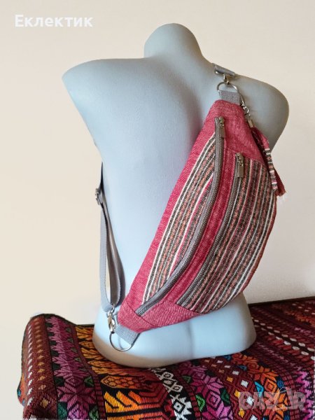 Ръчно шита чанта от винтидж ръчнотъкан конопен плат, снимка 1