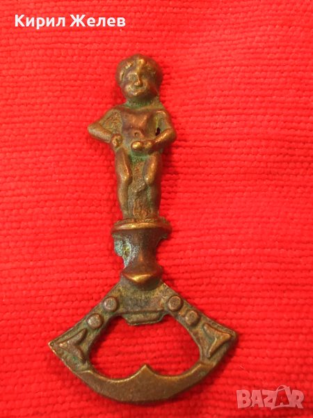 СТАРА БРОНЗОВА ФИГУРАЛНА ОТВАРАЧКА ПИКАЕЩОТО МОМЧЕНЦЕ БРЮКСЕЛ БЕЛГИЯ СУВЕНИР 32106, снимка 1