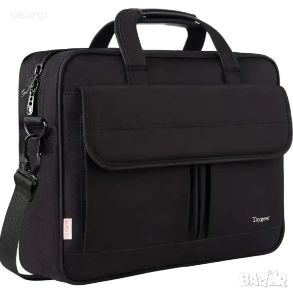 Стилно Офис куфарче за лаптоп 15.6"! Луксозна Полиестерна Месинджър-чанта с висока функционалност!, снимка 1