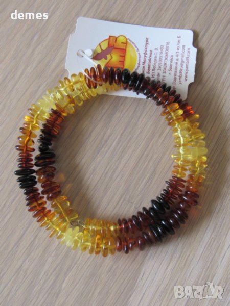 Гривна от първокласен полиран балтийски кехлибар-спирала, снимка 1