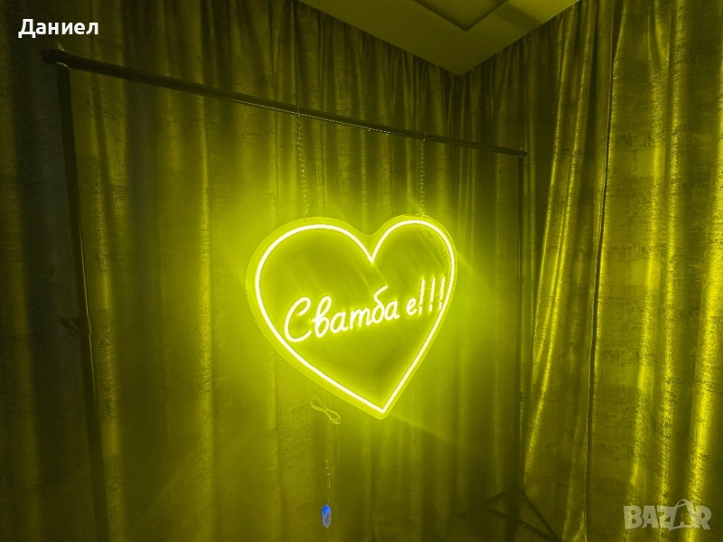 Лед неон Сватба Младоженци , снимка 1