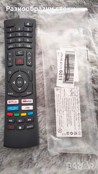 Дистанционно управление за телевизор с директни бутони за Netflix, YouTube, Prime Video и USB, снимка 1