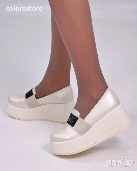 Обувки на платформа - бяла перла - RK130 , снимка 1