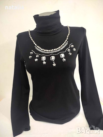 Елегантно дамско поло в черен цвят, снимка 1