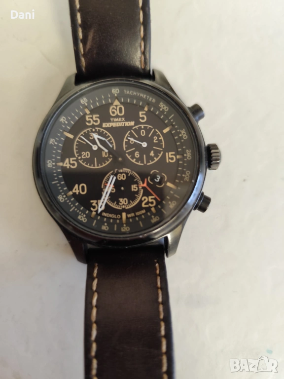 Timex Expedition Field Chronograph с кафява кожена каишка, снимка 1