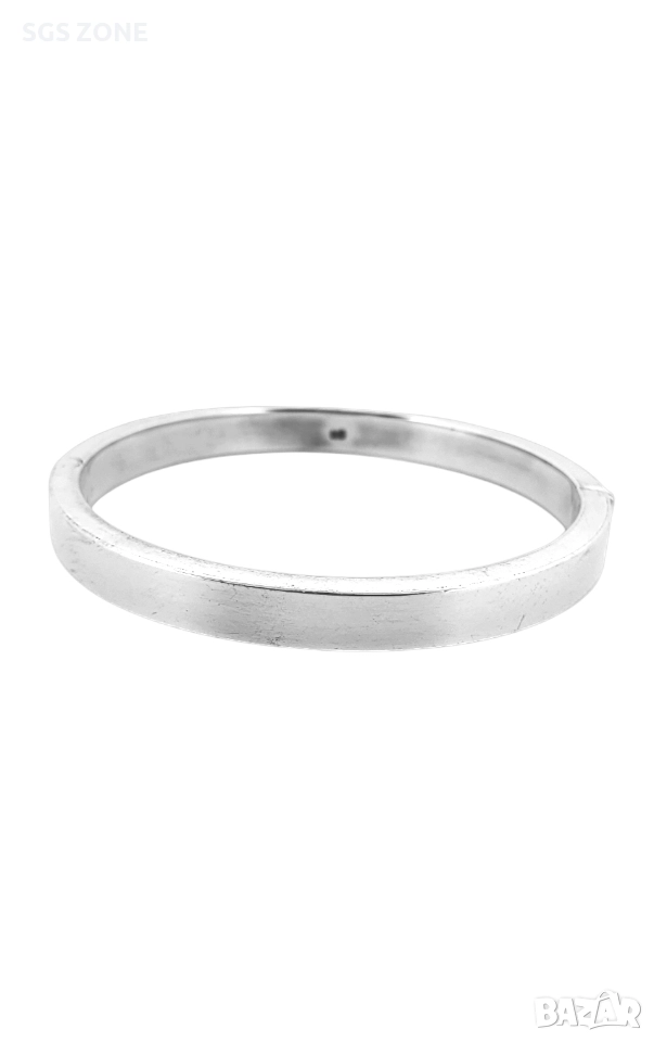 Сребърна стилна твърда гривна , снимка 1