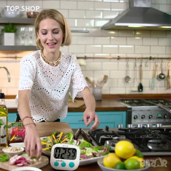 Дигитален кухненски таймер Betus, цифров кухненски таймер, големи цифри, проста работа и силна аларм, снимка 1