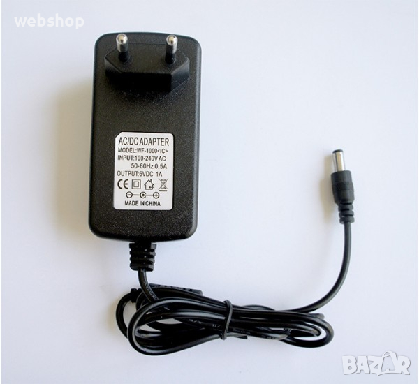 Адаптер за апарат за кръвно налягане стабилизиран с букса 5,5х2,5 6V 1A 6W, снимка 1
