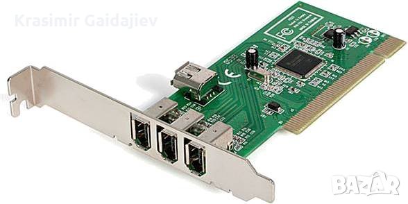 Startech 4 порта 1394a PCI Firewire адаптерна карта, снимка 1
