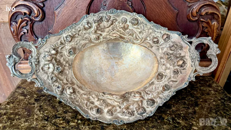 Антикварна сребърна купа, 570 грама проба 925, снимка 1