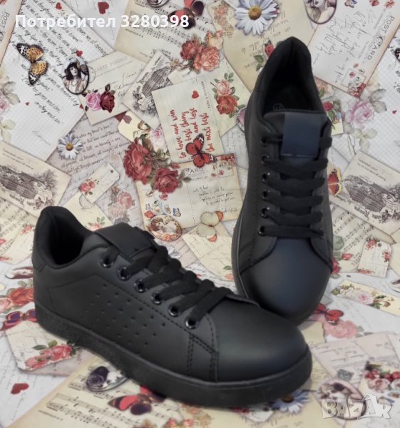 Кецове с равна подметка изцяло в черен цвят модел: 2207-1 black, снимка 1