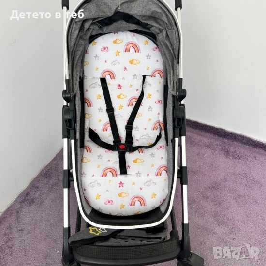 Постелка Лукс против изпотяване муслин Дъга, снимка 1