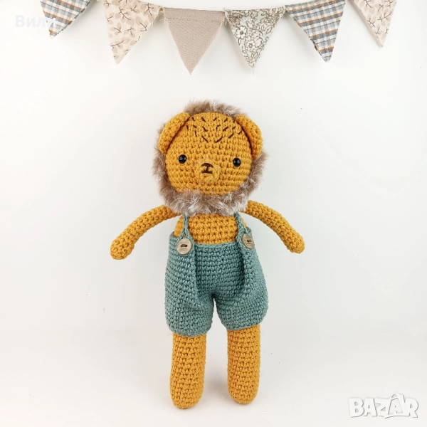 Мече с блузка и панталонки, плетени играчки, играчка ръчна изработка, играчка за бебе, снимка 1