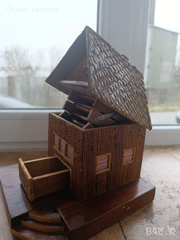 Дървена къщичка - табакера, снимка 1