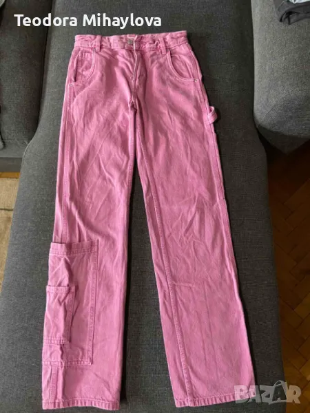 Розови cargo карго дънки р-р32, снимка 1