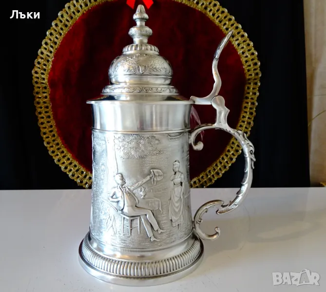 Халба от калай Lindenwirtin,семейство,калаена сватба. , снимка 1