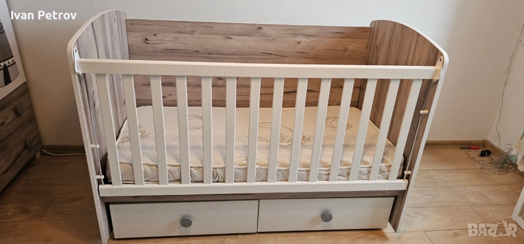 Детско легло с люлеещ механизъм 140/70, снимка 1
