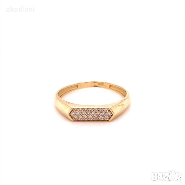 Златен дамски пръстен 1,56гр. размер:55 14кр. проба:585 модел:20048-3, снимка 1