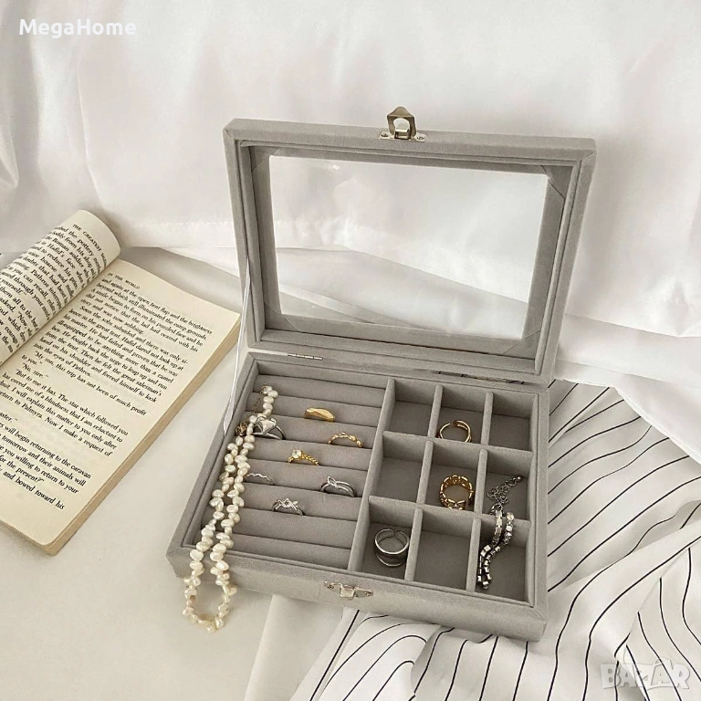 Кутия за бижута, Hggzeg, Преносима, Прахоустойчива, За пръстени, Колиета, снимка 1