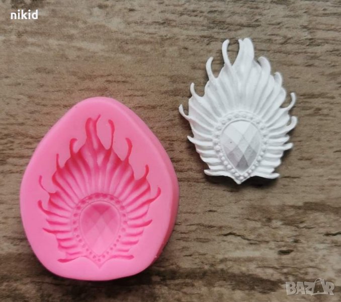 Паунова опашка малко перо пауново с камък , снимка 1