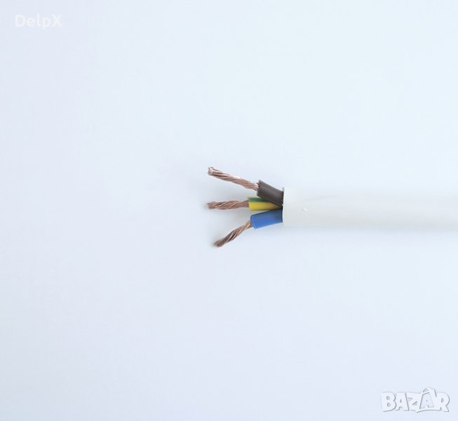 Кабел трижилен захранващ мрежови бял ШВПС-В 3x2,5mm2, снимка 1