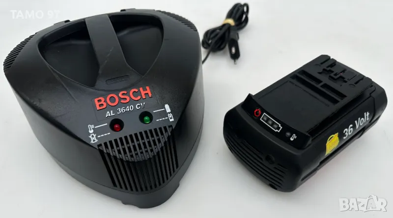 Зарядно устройство BOSCH AL 3640 CV и Акумулаторна батерия BOSCH GBA 36V 2.6Ah , снимка 1