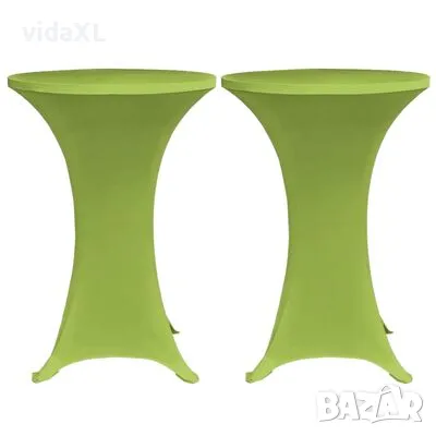 vidaXL Покривки за маса, еластични, 2 бр, 80 см, зелени（SKU:131433）, снимка 1