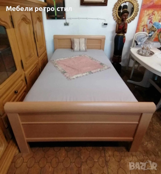 Масивно легло внос от Германия, с размери 120/200 см в комплект с подматрачна рамка и матрак., снимка 1