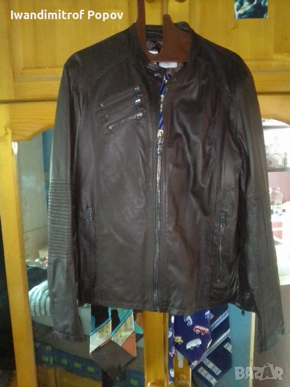 Продавам луксозно мъжко кожено яко западнярско, снимка 1