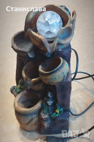 Декоративен воден фонтан с LED светлини и кристална топка, снимка 2 - Декорация за дома - 53722979