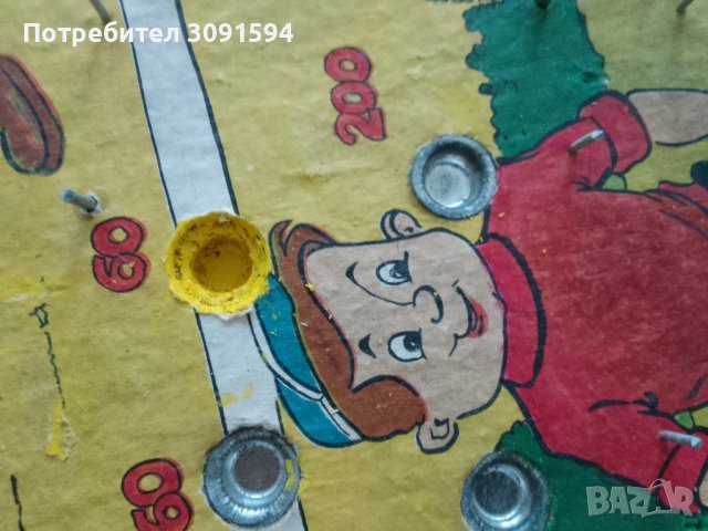 Винтидж дъска за игра на пинбол 63.см(600 мм), футболна ретро дървена игра на пинбол от 1960 г.,  - , снимка 10 - Антикварни и старинни предмети - 41534119