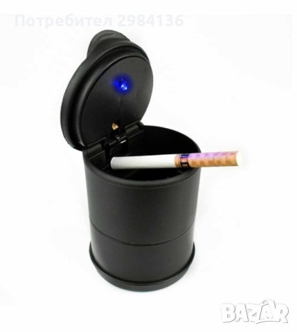 Преносим пепелник със синя LED светлина за кола/камион/офис, снимка 2 - Аксесоари и консумативи - 42139902