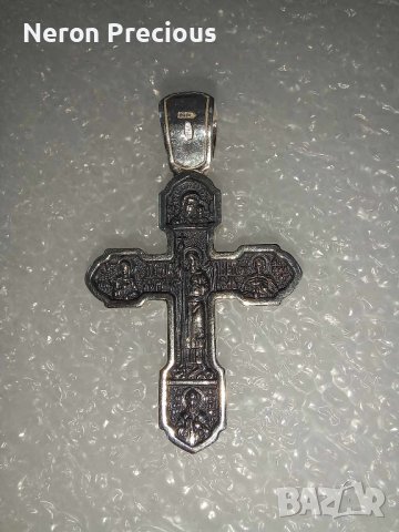 Сребърен кръст 40 мм, снимка 2 - Колиета, медальони, синджири - 42448484